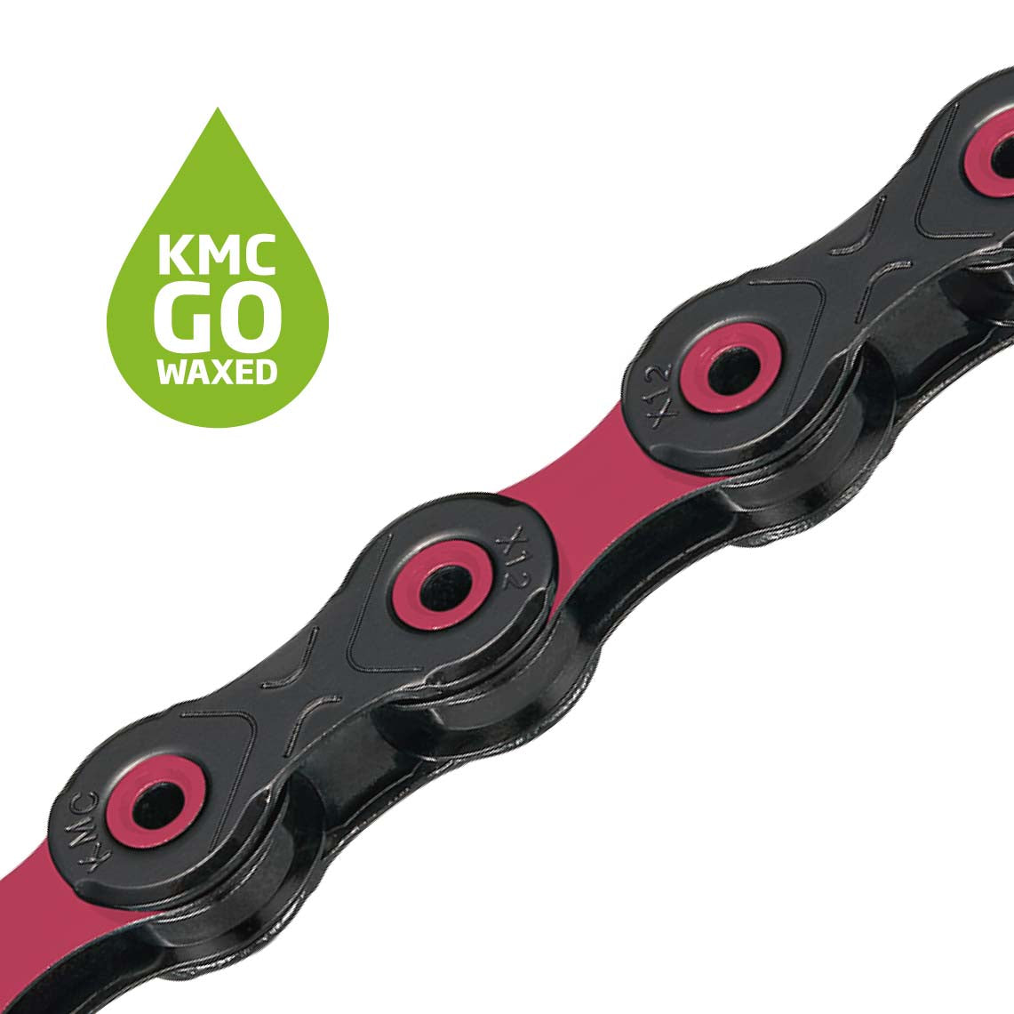 12V KMC DLC12 Waxed Black/Pink Chain