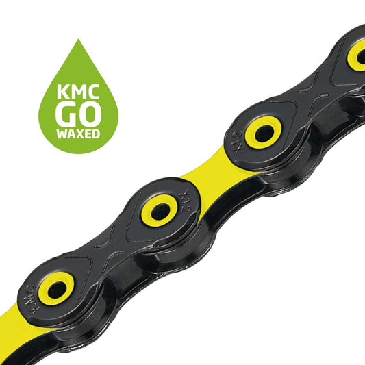 12V KMC DLC12 Waxed Black/Waxed Yellow Chain