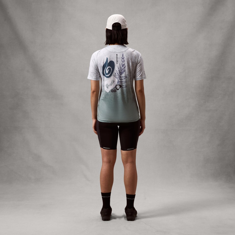 ENDURA SINGLETRACK PRINT TEE Kortærmet dametrøje Aero Blue