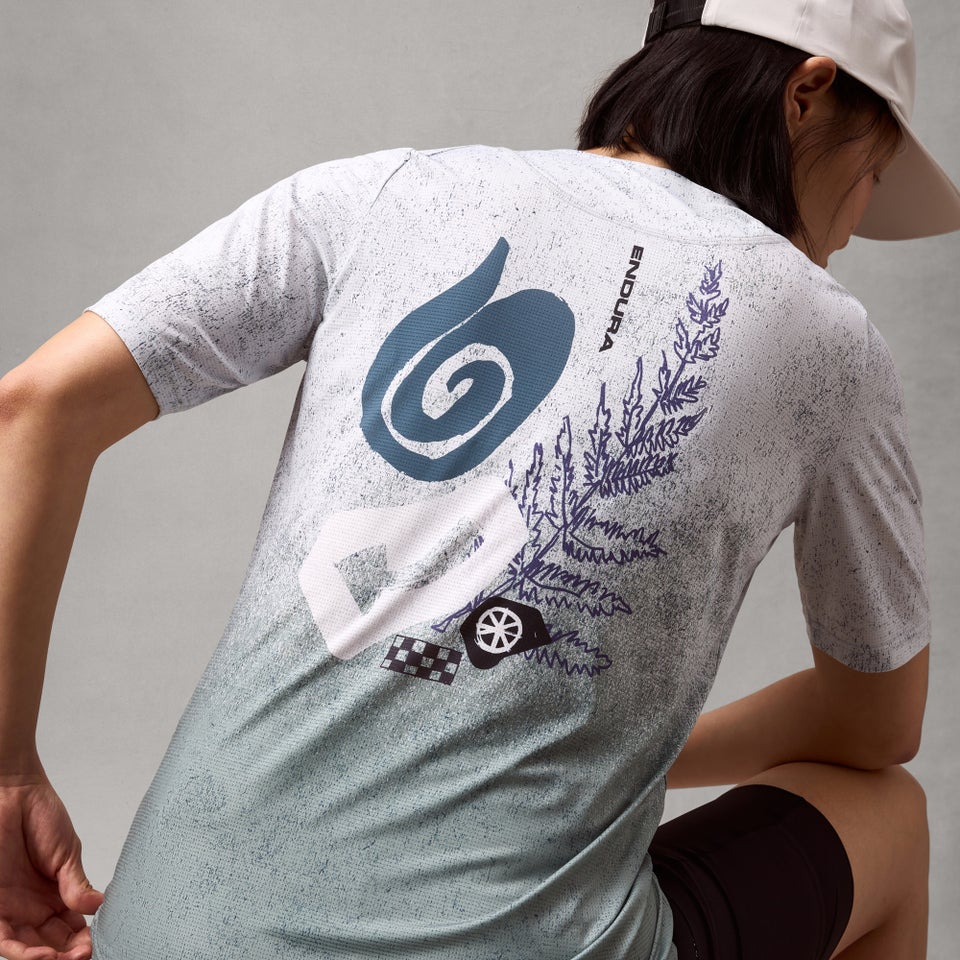 ENDURA SINGLETRACK PRINT TEE Kortærmet dametrøje Aero Blue