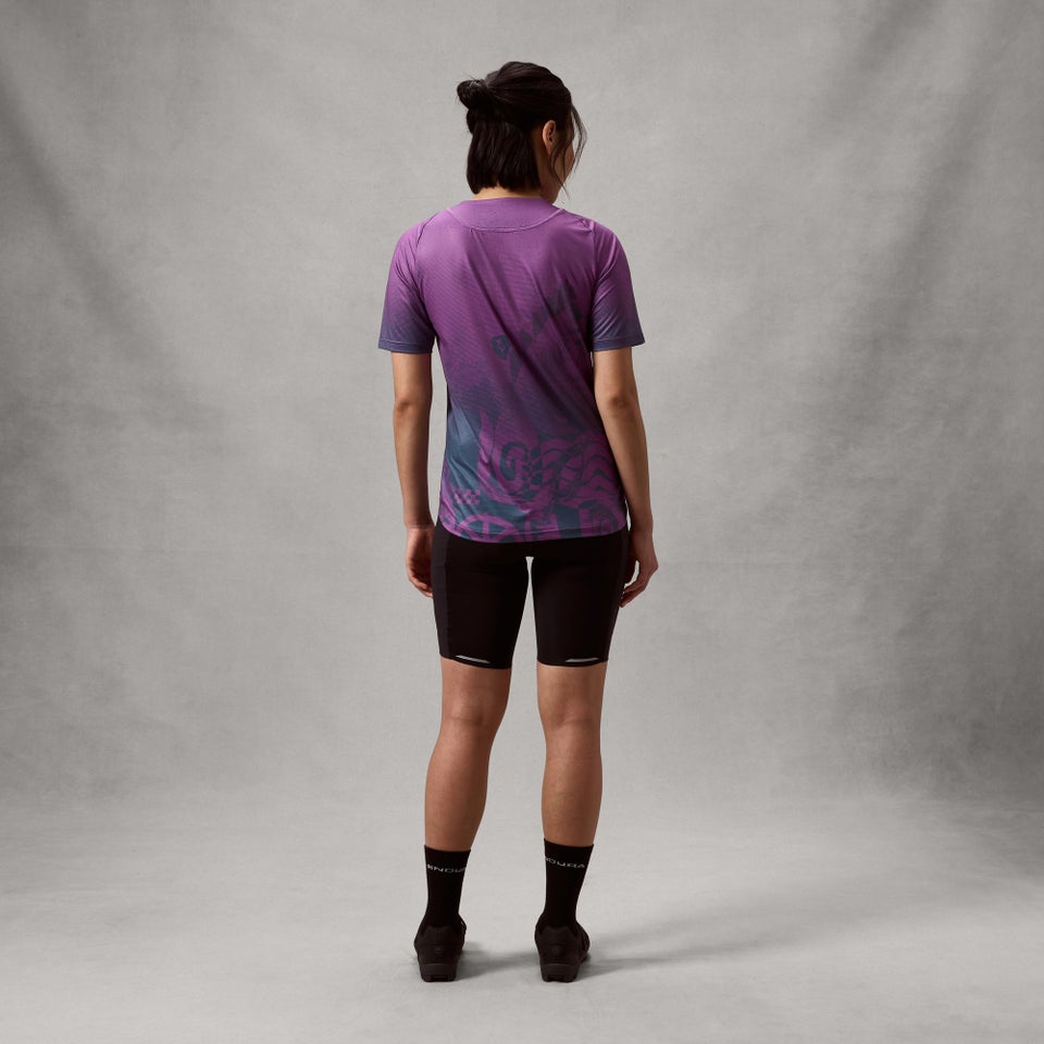 ENDURA SINGLETRACK PRINT Kortærmet trøje End Purple til kvinder