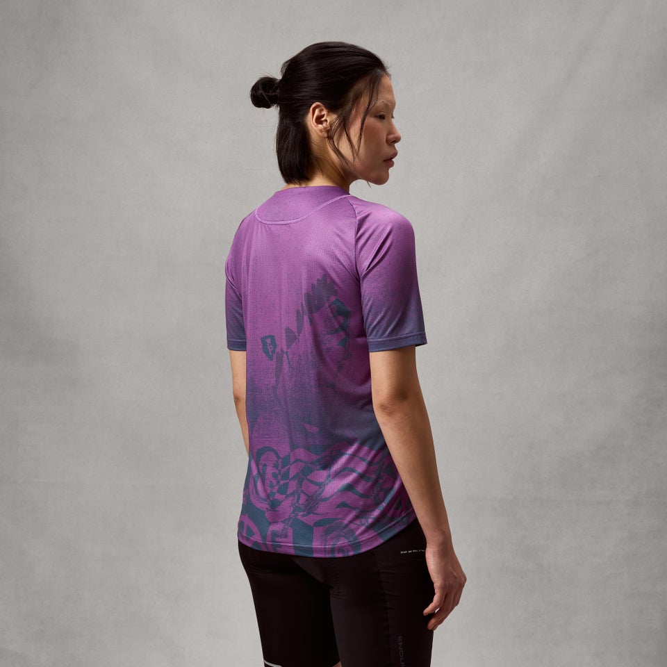 ENDURA SINGLETRACK PRINT Kortærmet trøje End Purple til kvinder