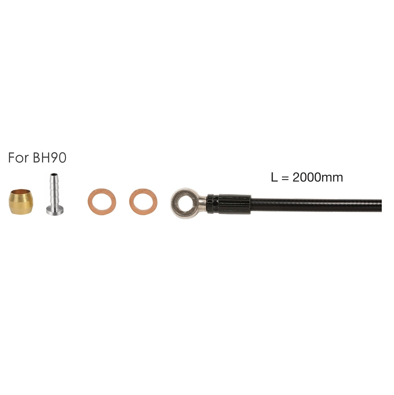 Sæt hydroslanger 2m ELVEDES til SHIMANO SM-BH 90+banjo+parts