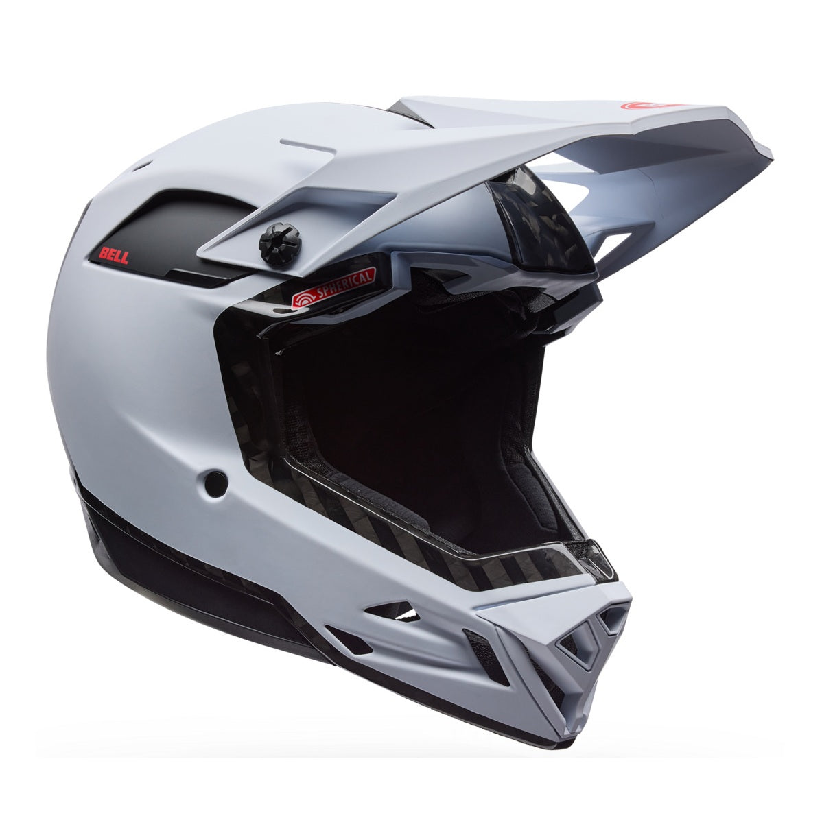 MTB-hjelm BELL FULL-10 SPHERICAL CARBON PEAK Hvid