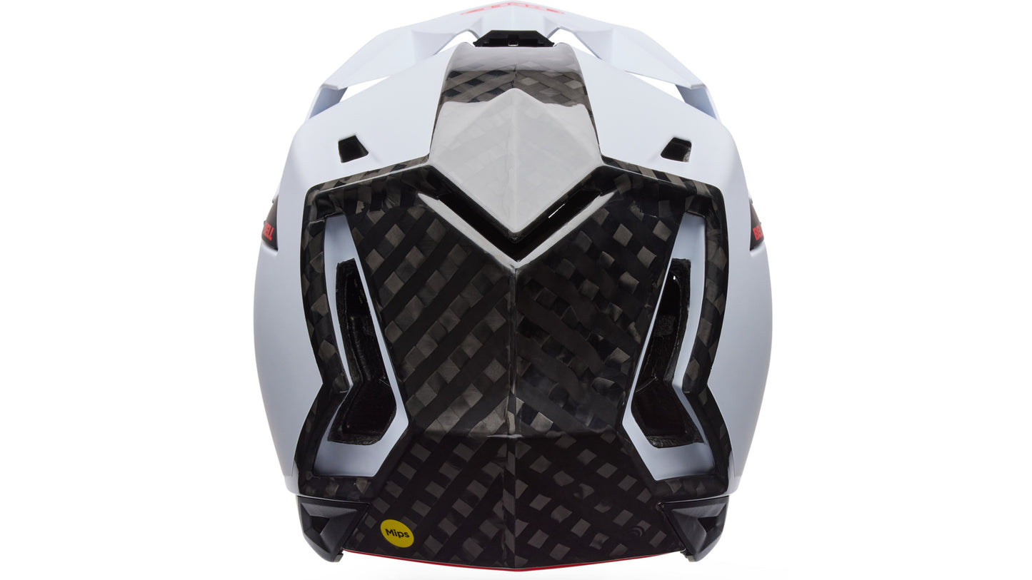 MTB-hjelm BELL FULL-10 SPHERICAL CARBON PEAK Hvid