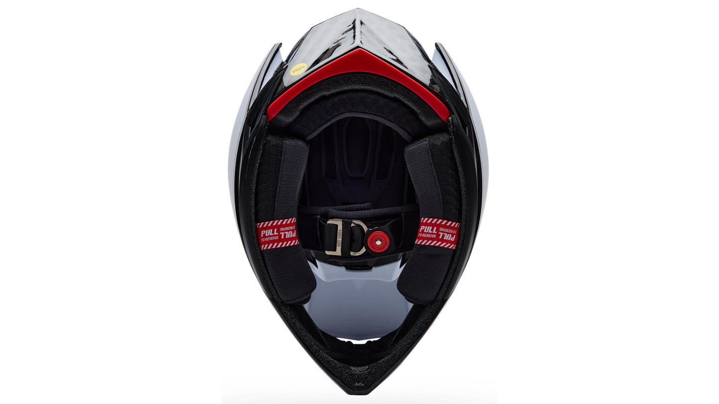 MTB-hjelm BELL FULL-10 SPHERICAL CARBON PEAK Hvid
