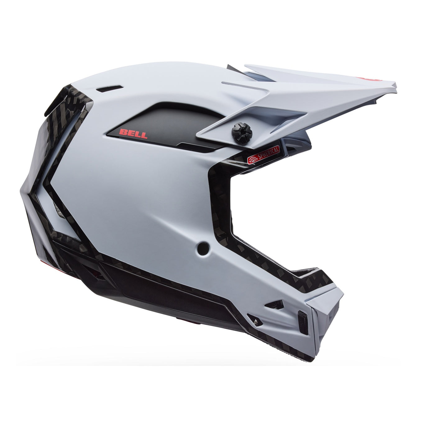 MTB-hjelm BELL FULL-10 SPHERICAL CARBON PEAK Hvid