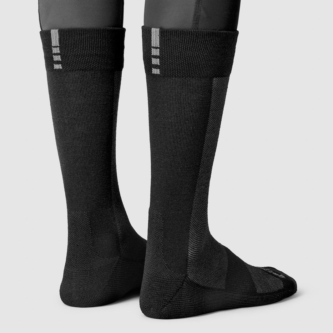 GRIPGRAB ALPINE MERINO HIGH-strømper Sort