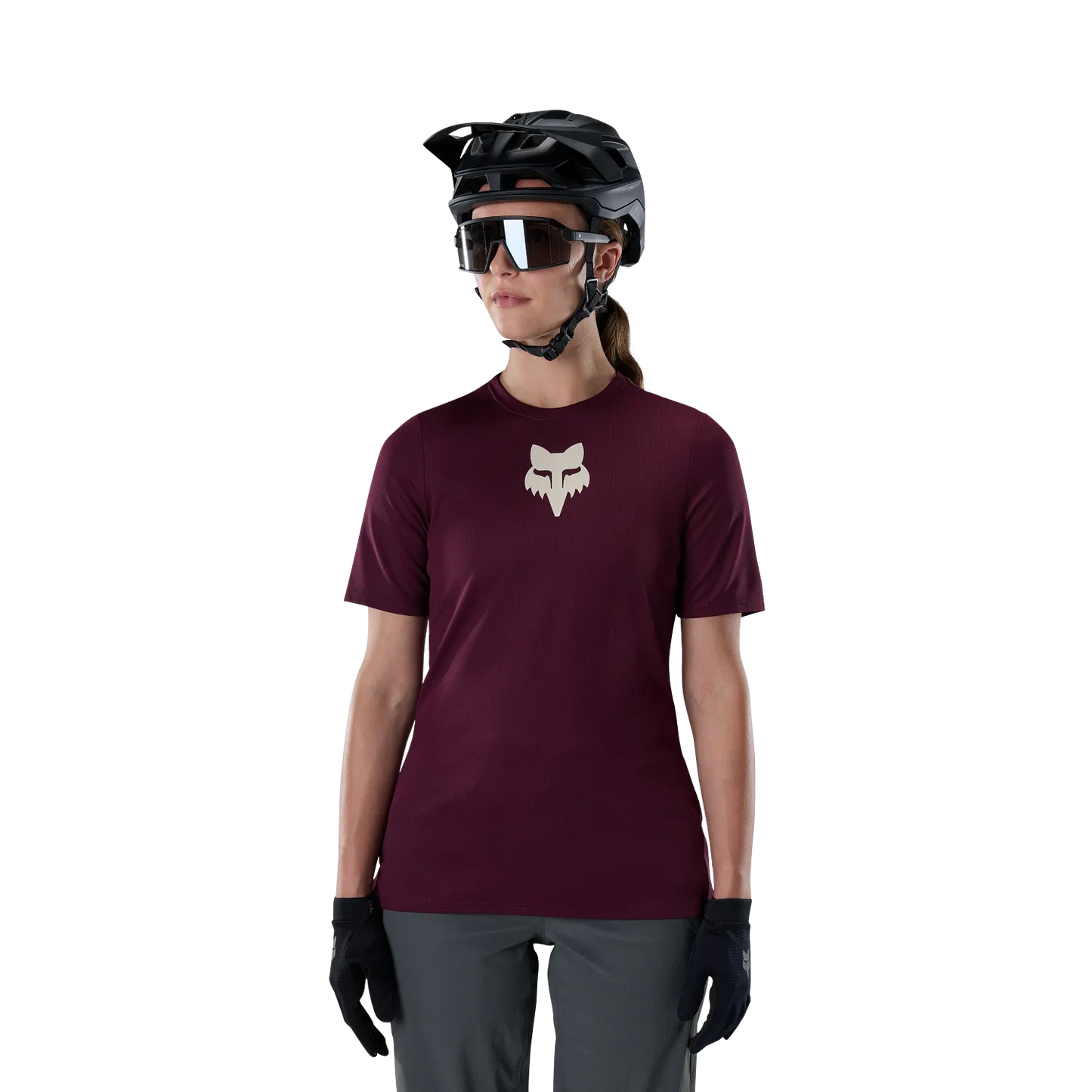 FOX RANGER FOX HEAD Kortærmet Cykeltrøje Dame Bordeaux