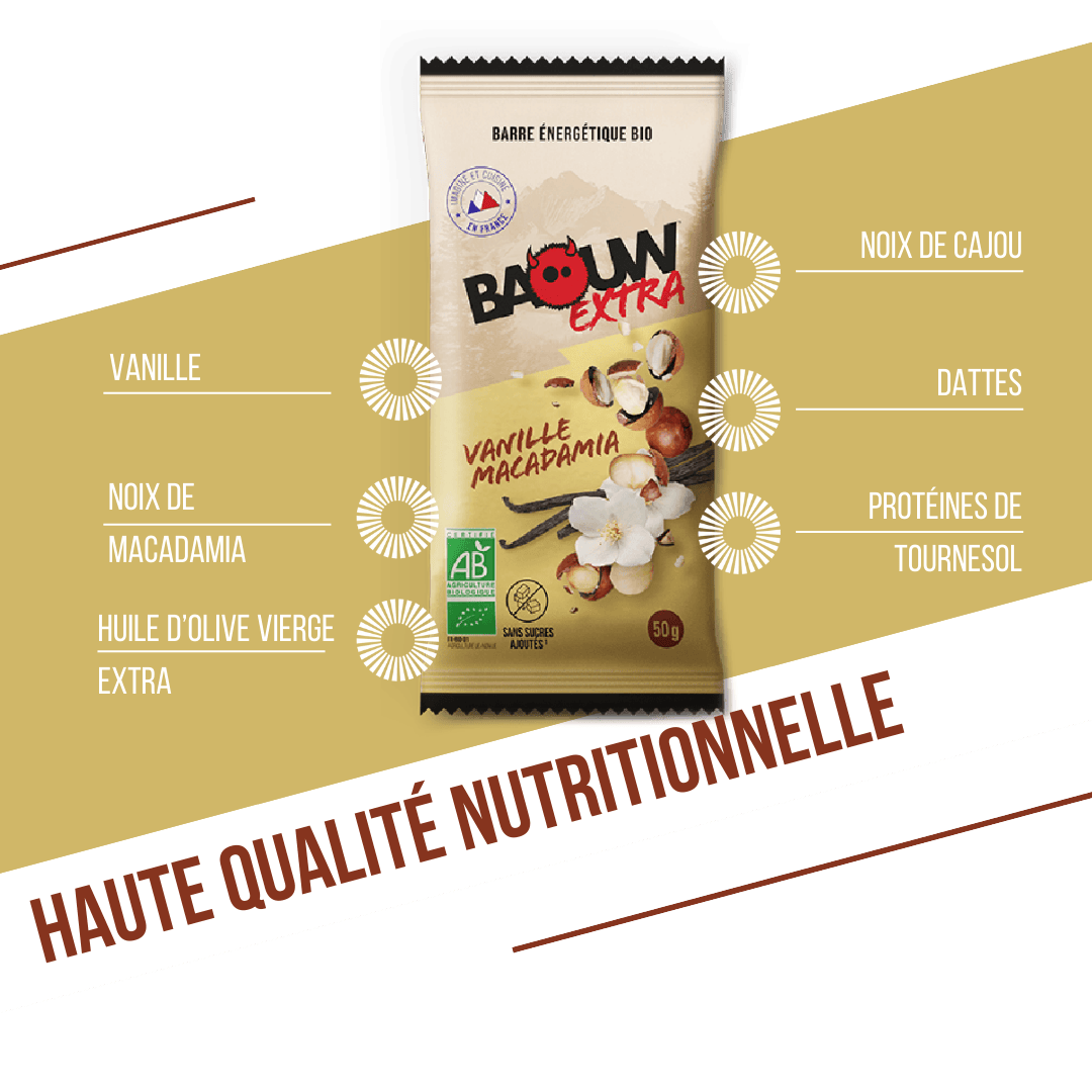 BAOUW ORGANIC EXTRA Vanilla-Macadamia Energy Bar (50 g)