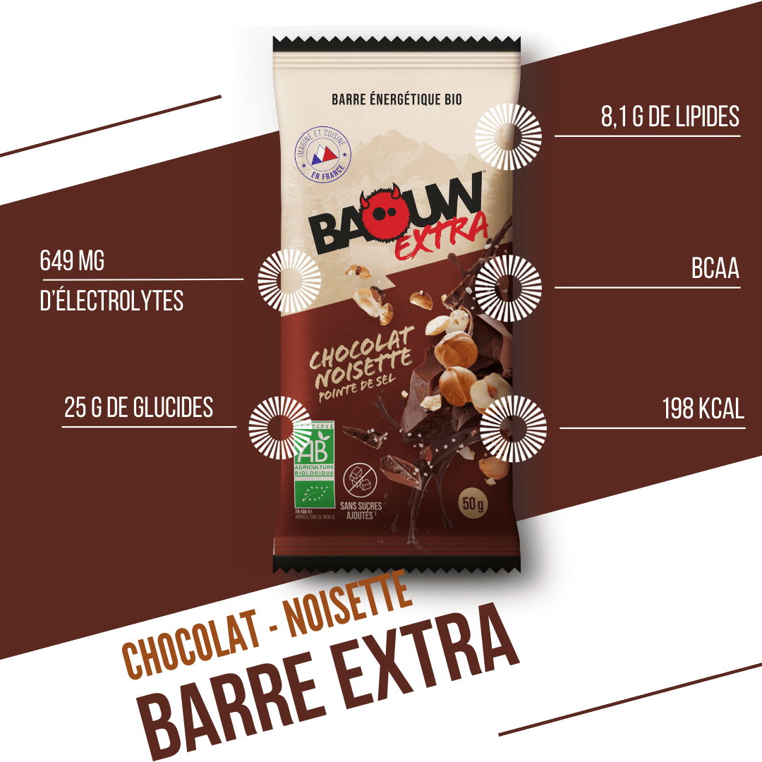 BAOUW ORGANIC EXTRA Chocolate Hazelnut Energy Bar (50 g)