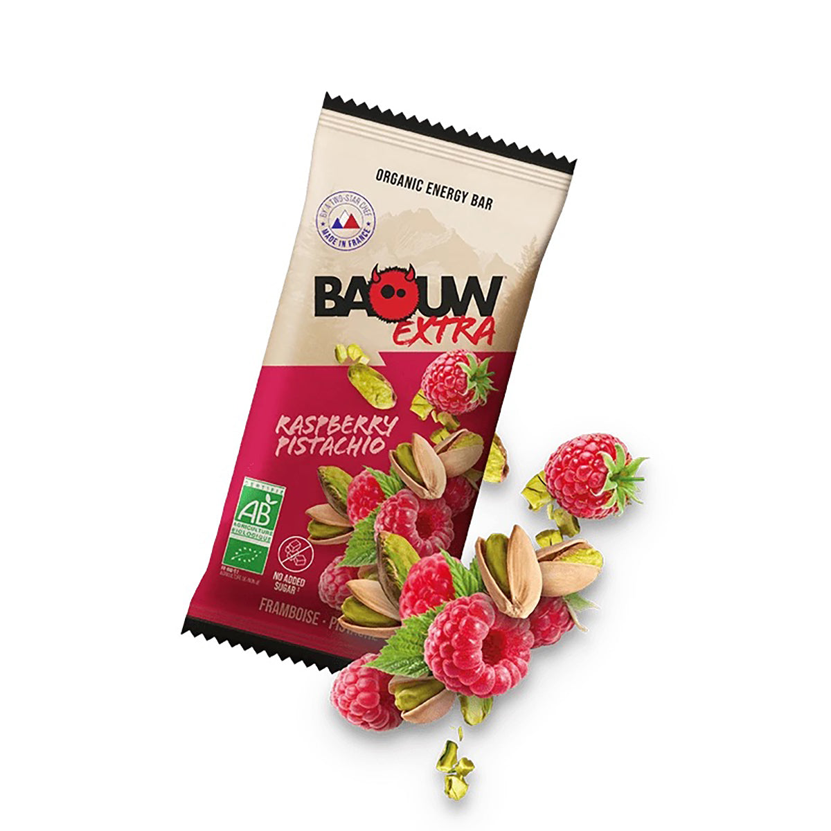 BAOUW ORGANIC EXTRA Raspberry-Pistachio Energy Bar (50 g)