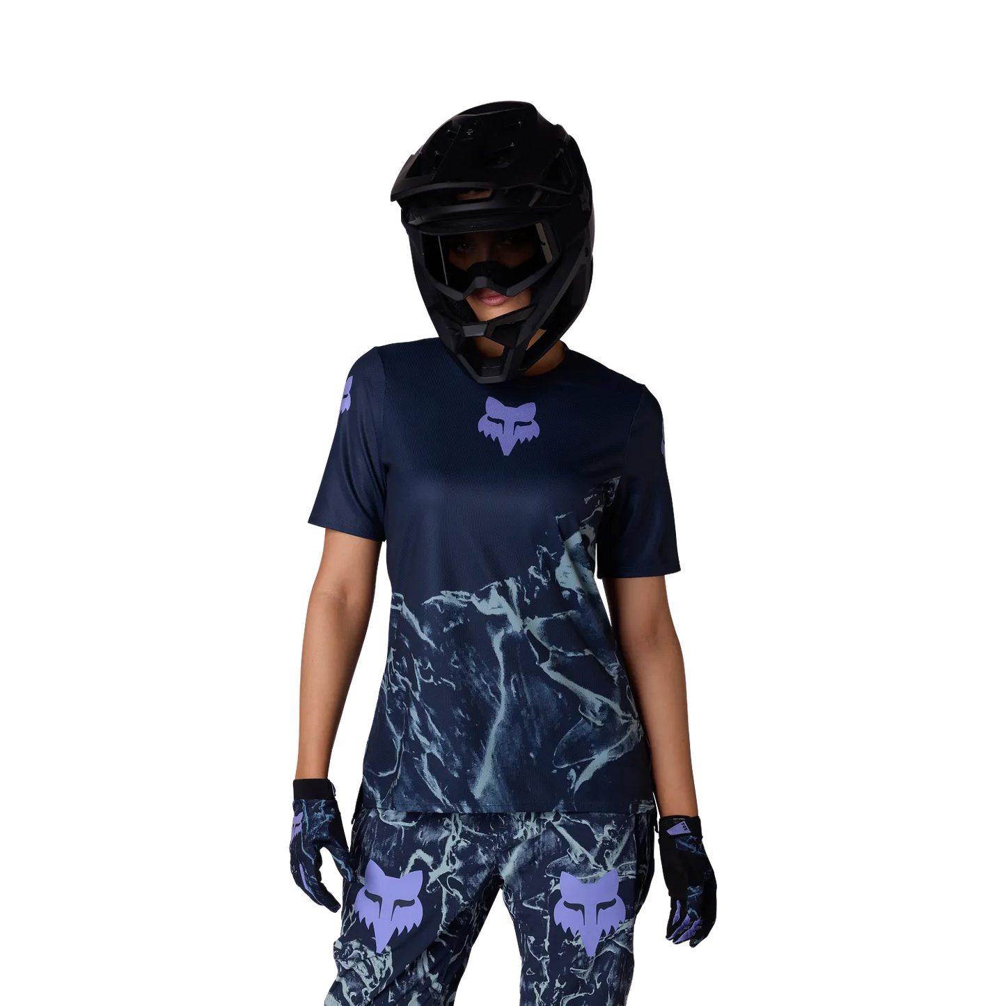 FOX RANGER IMAGE PRINT kortærmet dametrøje, arktisk blå