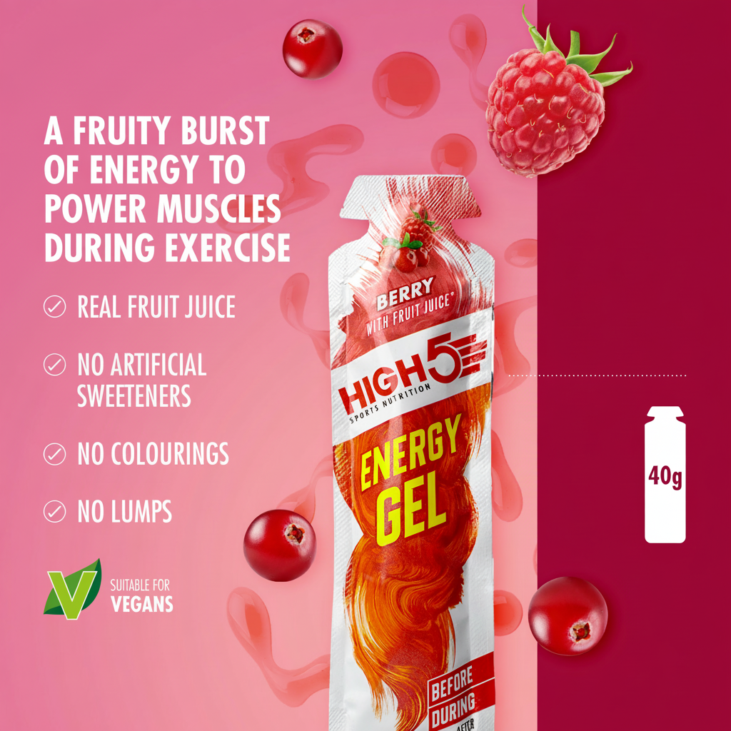Pakke med 6 HIGH5 ENERGY GEL (40 g) Berry