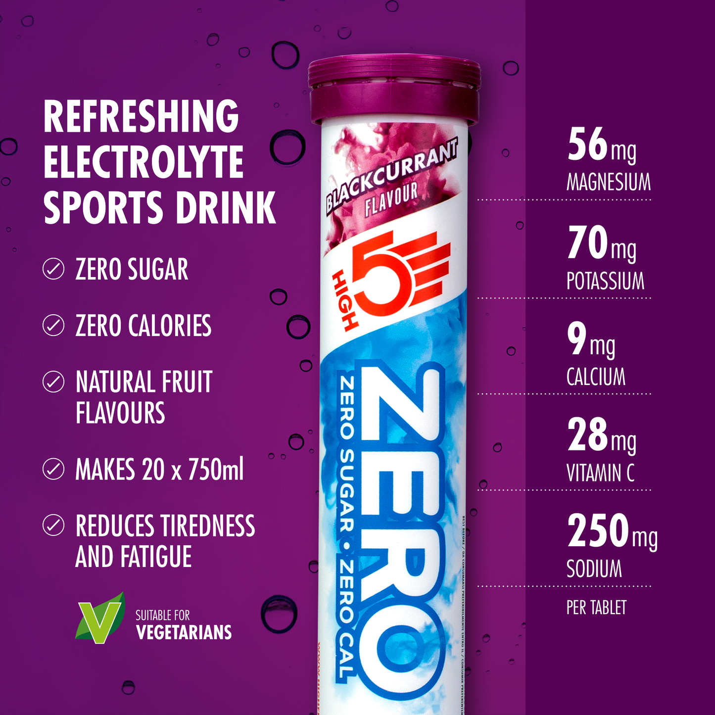 High5 ZERO Electrolyte Hydration (20 tabletter) Solbær