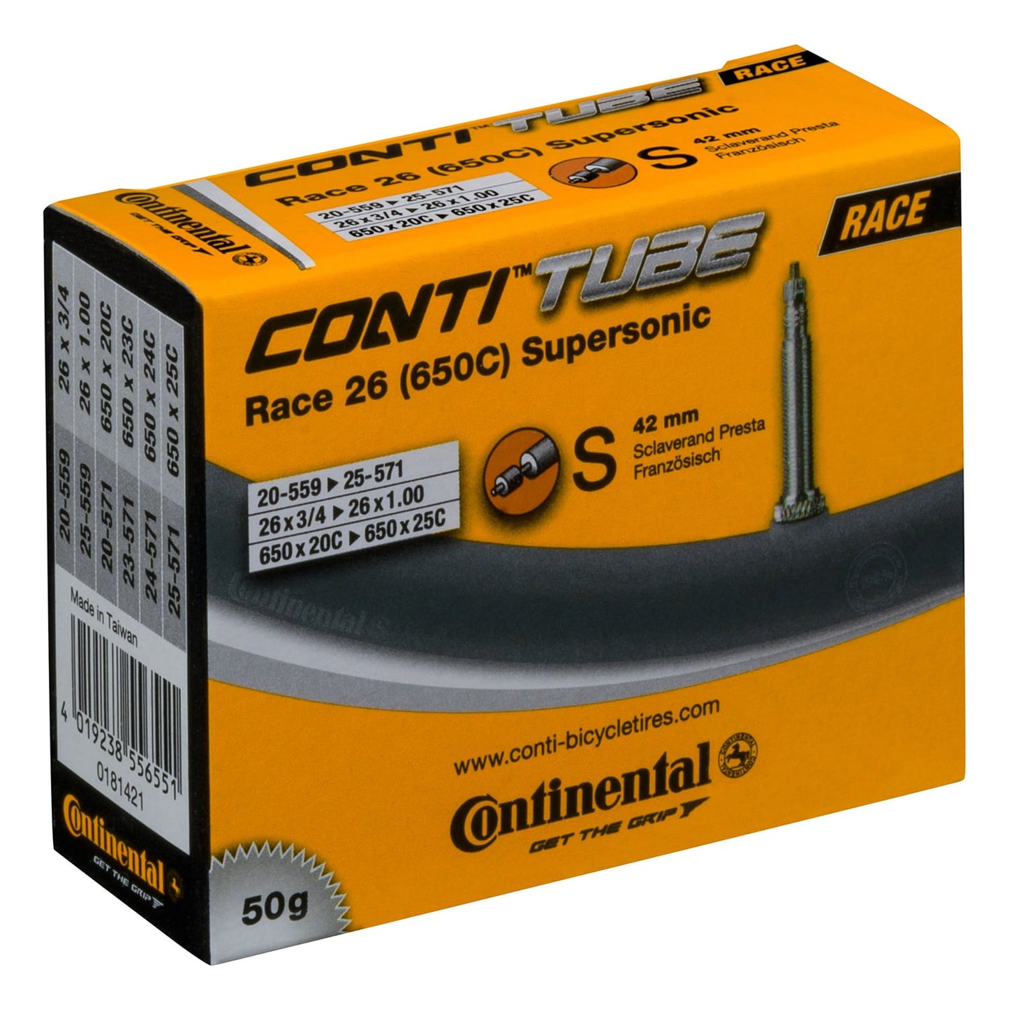 CONTINENTAL RACE SUPERSONIC Slange 650x20/25c Presta-ventil