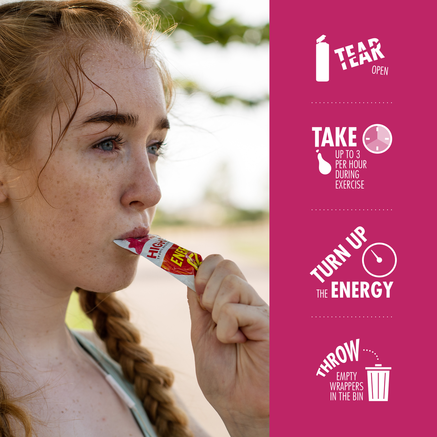 HIGH5 ENERGY GEL Caffeine (40g) Raspberry