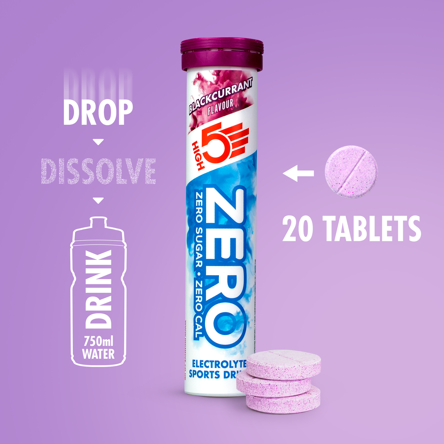 High5 ZERO Electrolyte Hydration (20 tabletter) Solbær