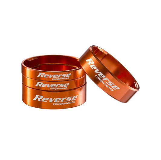 REVERSE COMPONENTS Ultra-Light Aluminum 1"1/8 Steering Spacer Kit, Orange