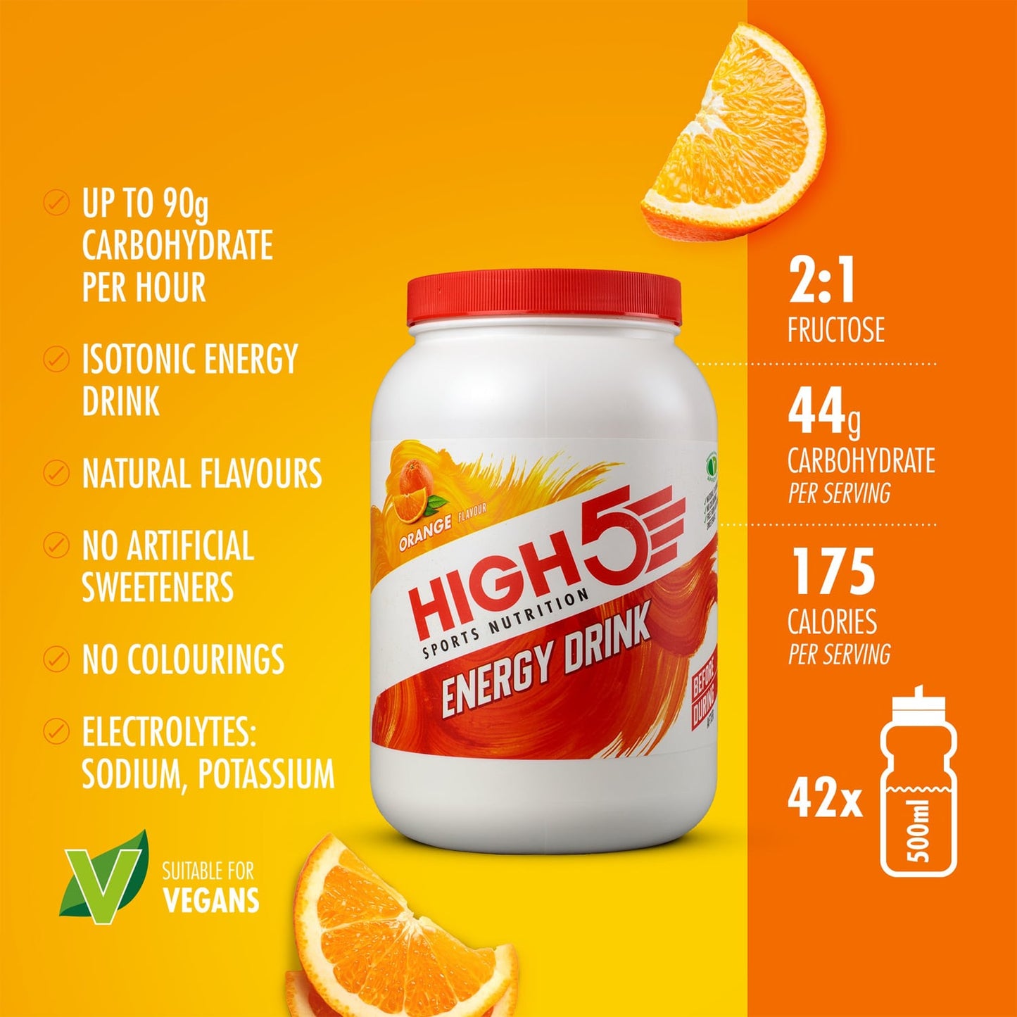 HIGH5 ENERGY DRINK (2.2kg) Orange