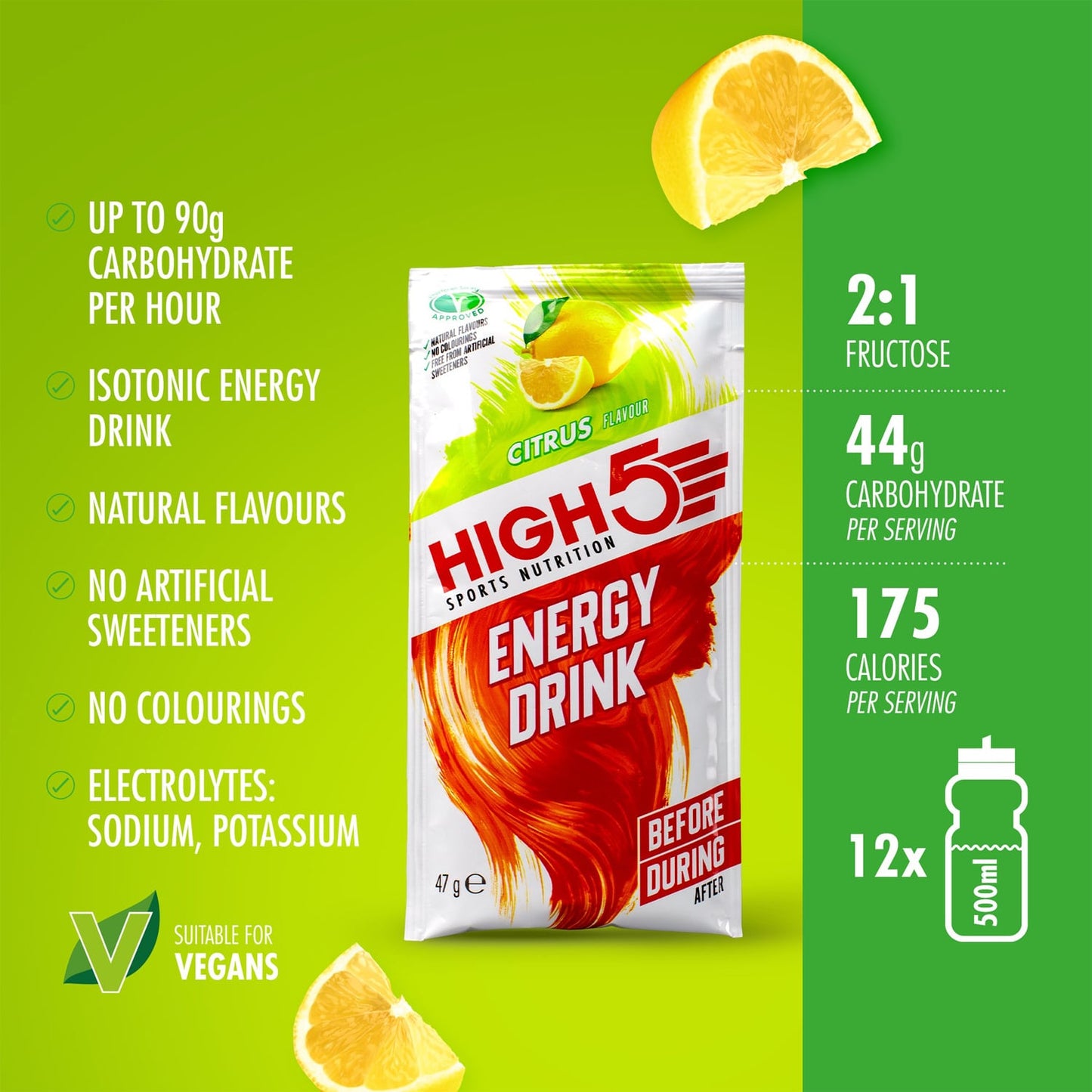 Energidrik High5 ENERGY DRINK CAFFEINE HIT (47 g) Lemon