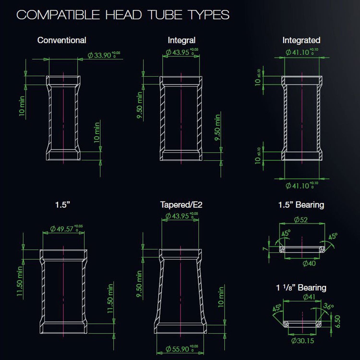 Høj skål til HOPE PICK'N'MIX semi-integreret headset 1,5" ZS56 sort