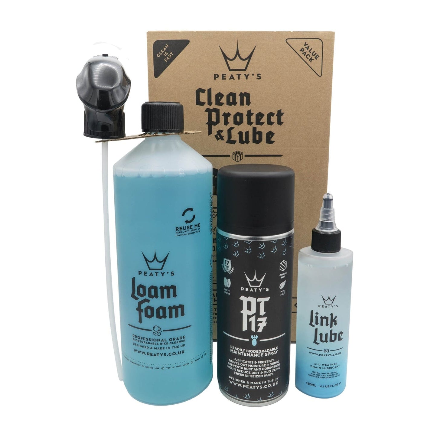 Vedligeholdelsessæt PEATY'S WASH PREVENT LUBRICATE STARTER PACK