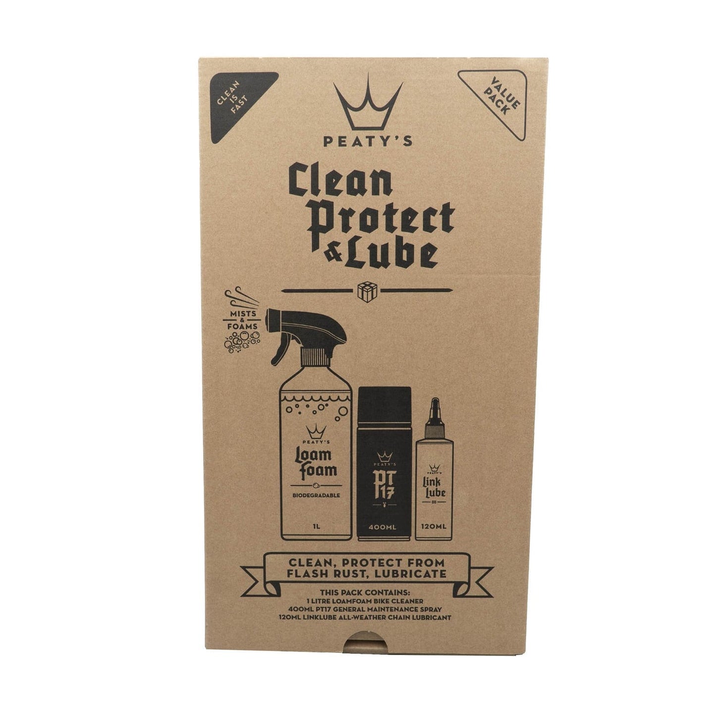 Vedligeholdelsessæt PEATY'S WASH PREVENT LUBRICATE STARTER PACK