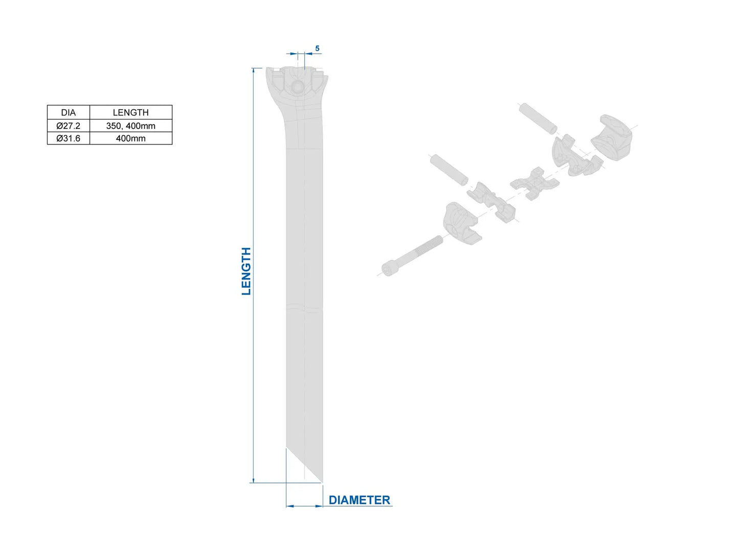RITCHEY SUPERLOGIC ONE-BOLT Seatpost 5mm Setback
