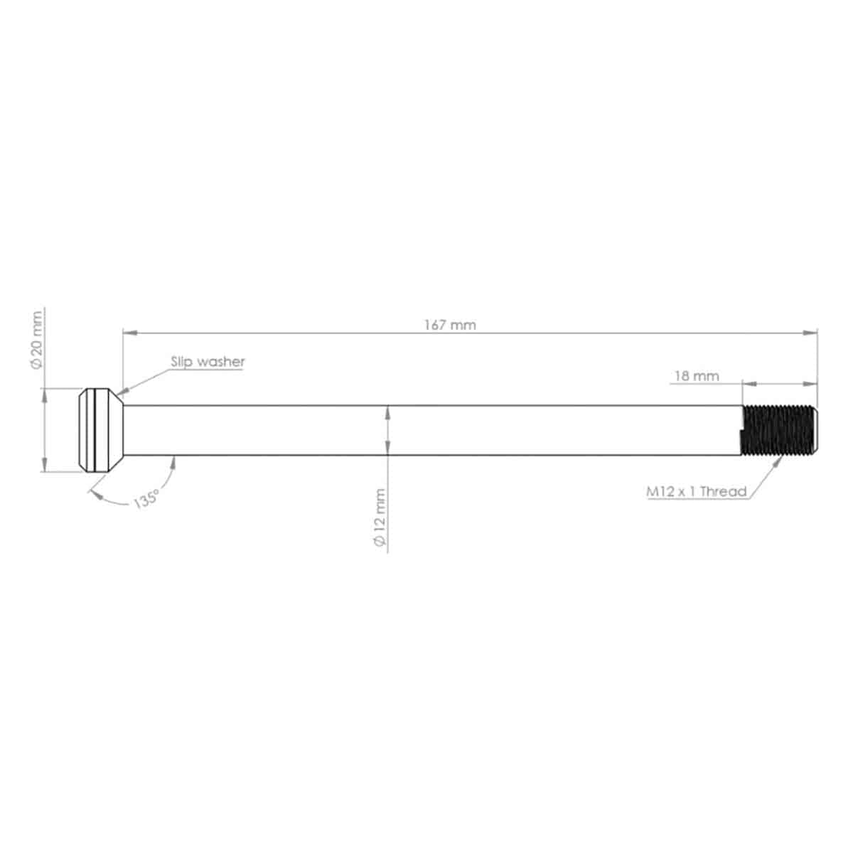 BURGTEC 171 mm baghjulsaksel til Transition Orange-rammer