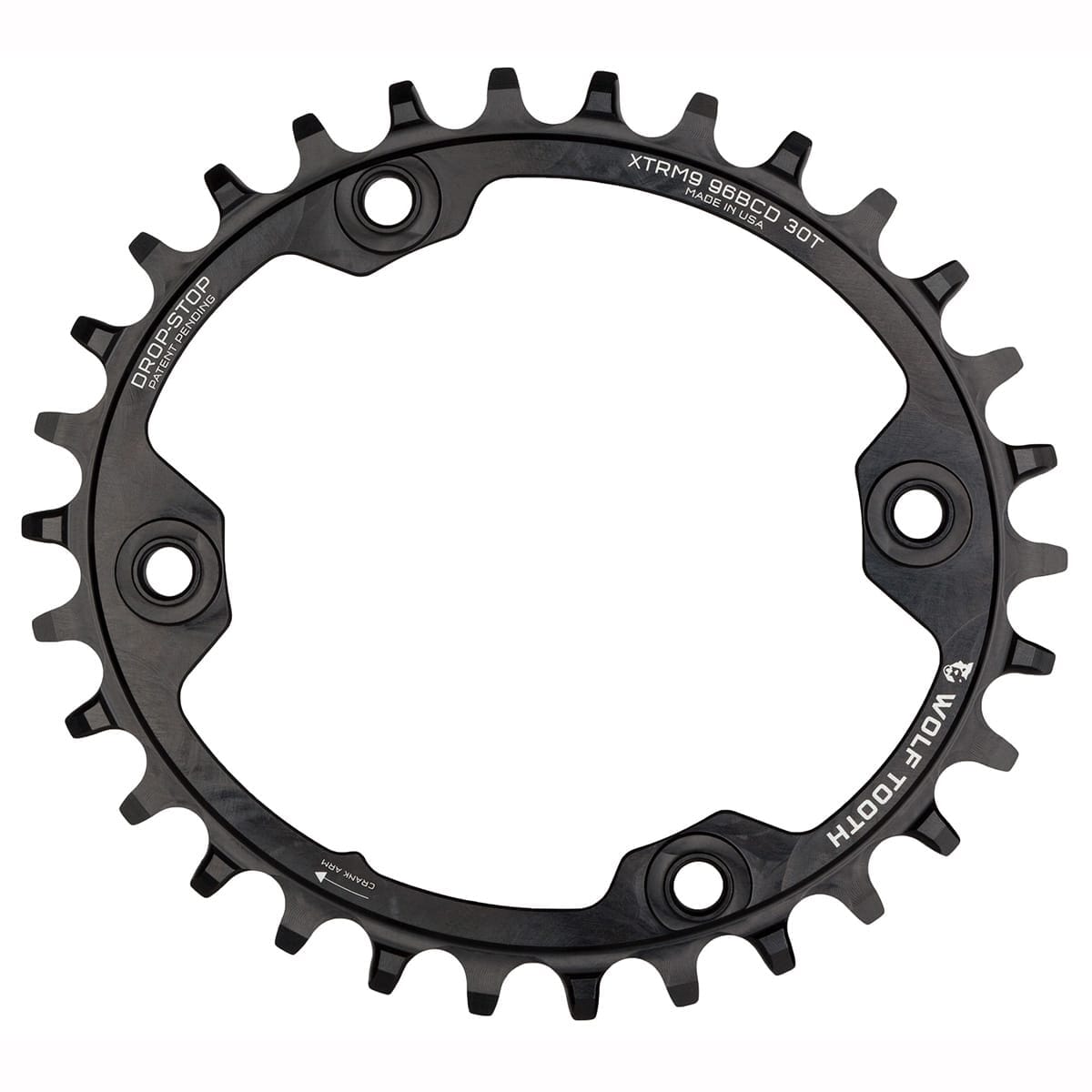 WOLF TOOTH ELLIPTICAL 96 BCD 11V Shimano XTR M9000/9020 4 Hole 96mm Black Chainring