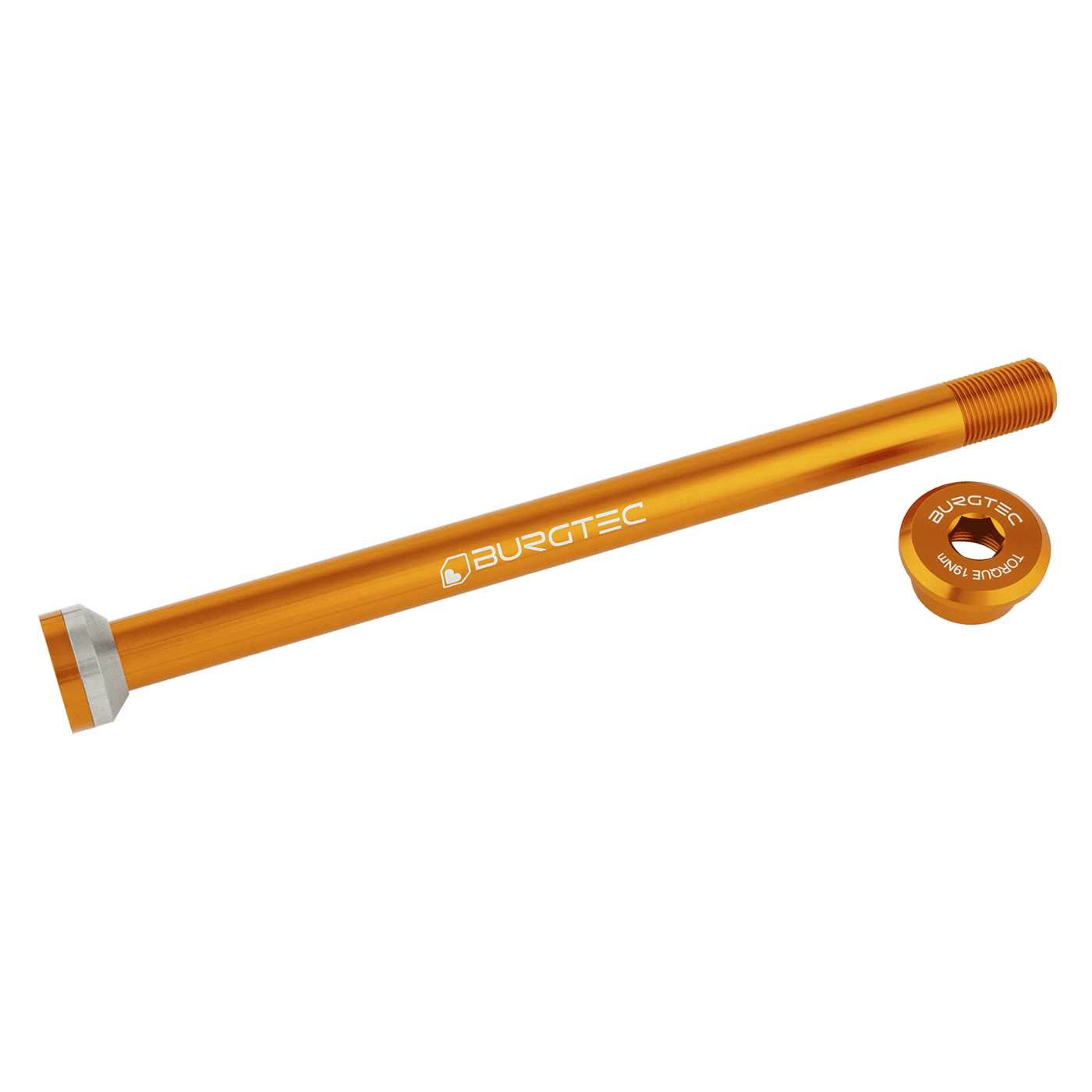 BURGTEC 171 mm baghjulsaksel til Transition Orange-rammer