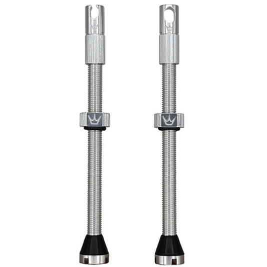 PEATY'S x Chris King MK2 Presta 80 mm slangeløse ventiler (x2) Sølv