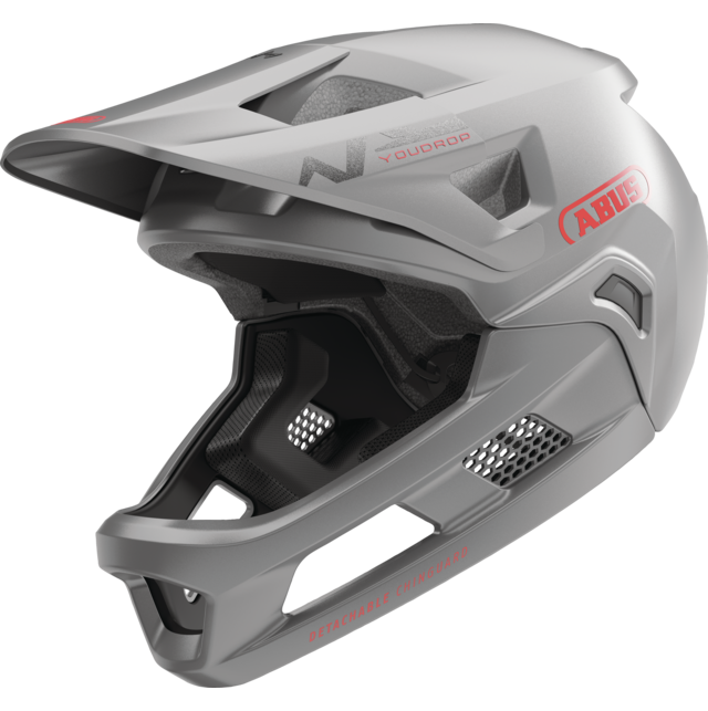 ABUS YOUDROP FF Junior Mountain Bike Helmet, Gray