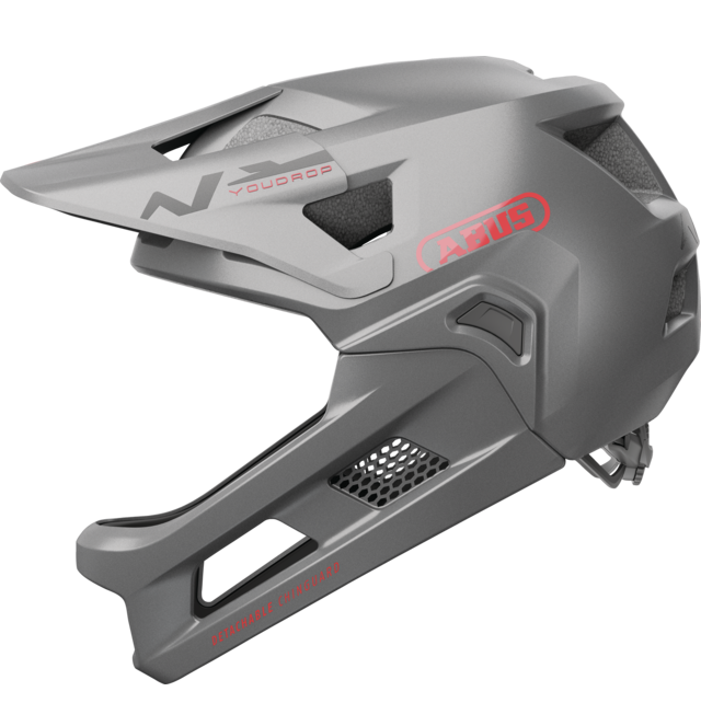 ABUS YOUDROP FF Junior Mountain Bike Helmet, Gray