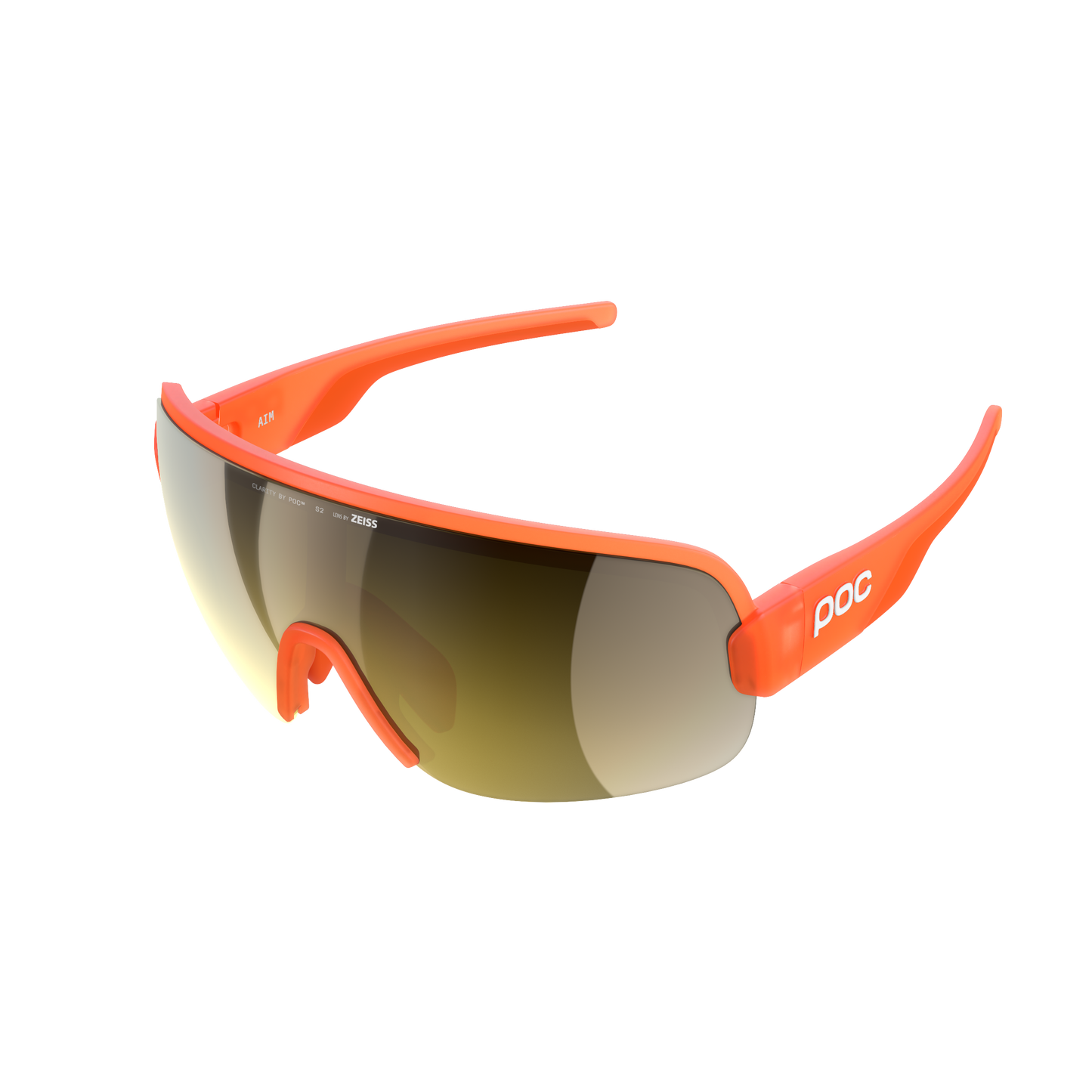 Glasses POC AIM Orange Fluo Translucent Lens Clarity Road Partly Sunny Gold
