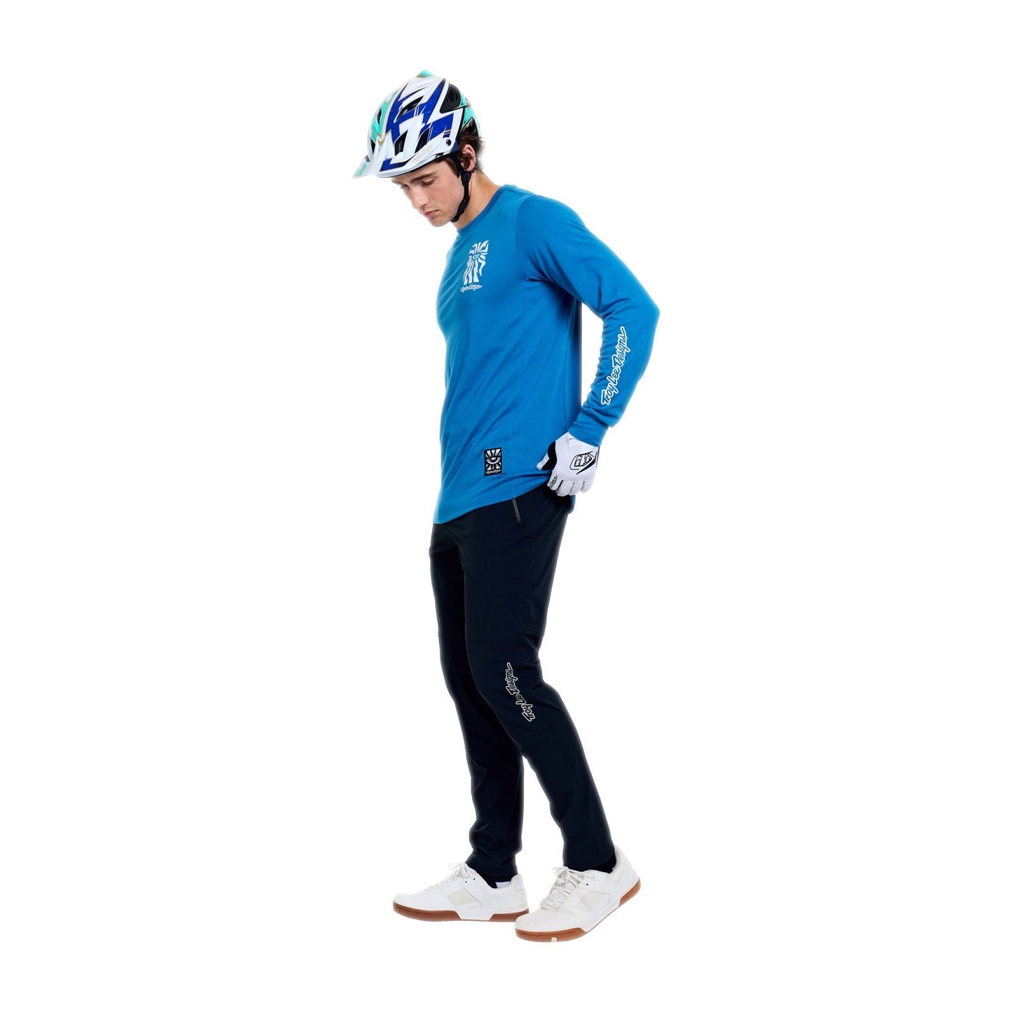 TROY LEE DESIGNS SKYLINE RIDE ONE EYE AERO Jersey Langærmet blå