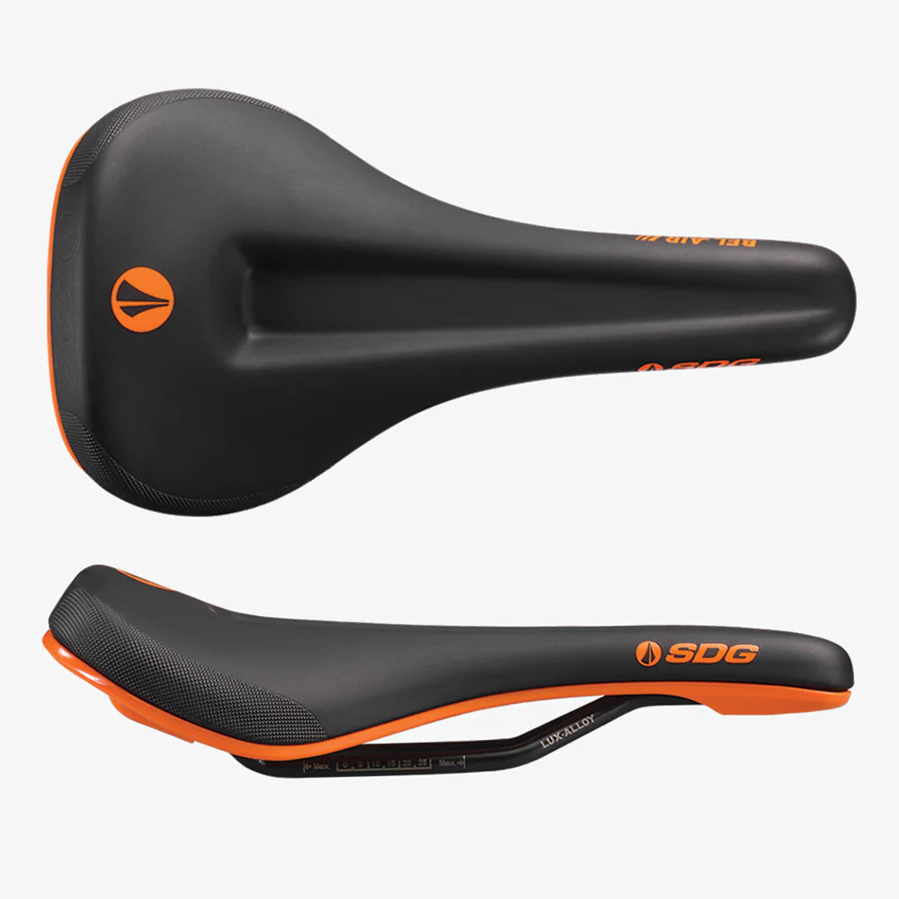 SDG BEL-AIR V3 MAX Rails Lux-Alloy Sadel Sort/Orange