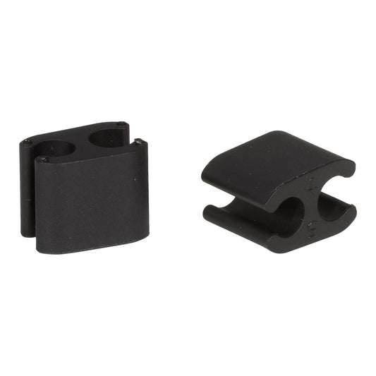 Sæt med 10 ELVEDES-klemmer Duo Black 5mm/5mm plastkabler