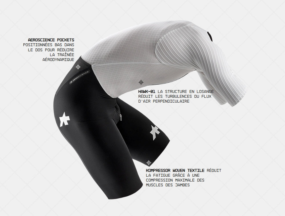 ASSOS EQUIPE RSR BOLIDE S11 våddragt hvid/sort