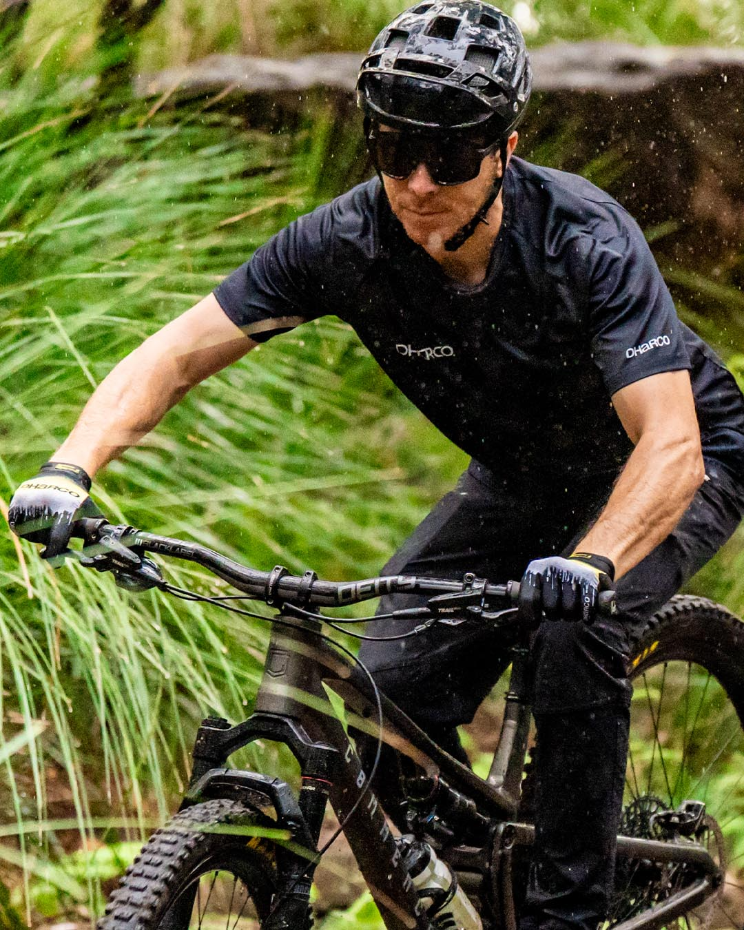 DHARCO RACE ACID RAIN-handsker Sort/gul