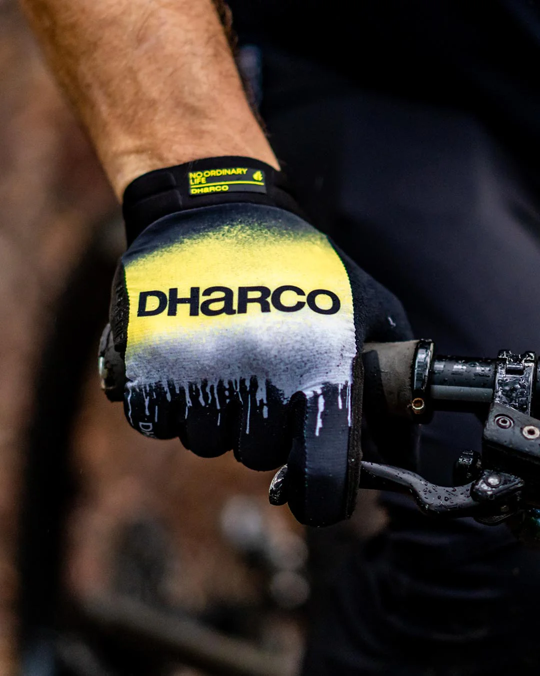DHARCO RACE ACID RAIN-handsker Sort/gul