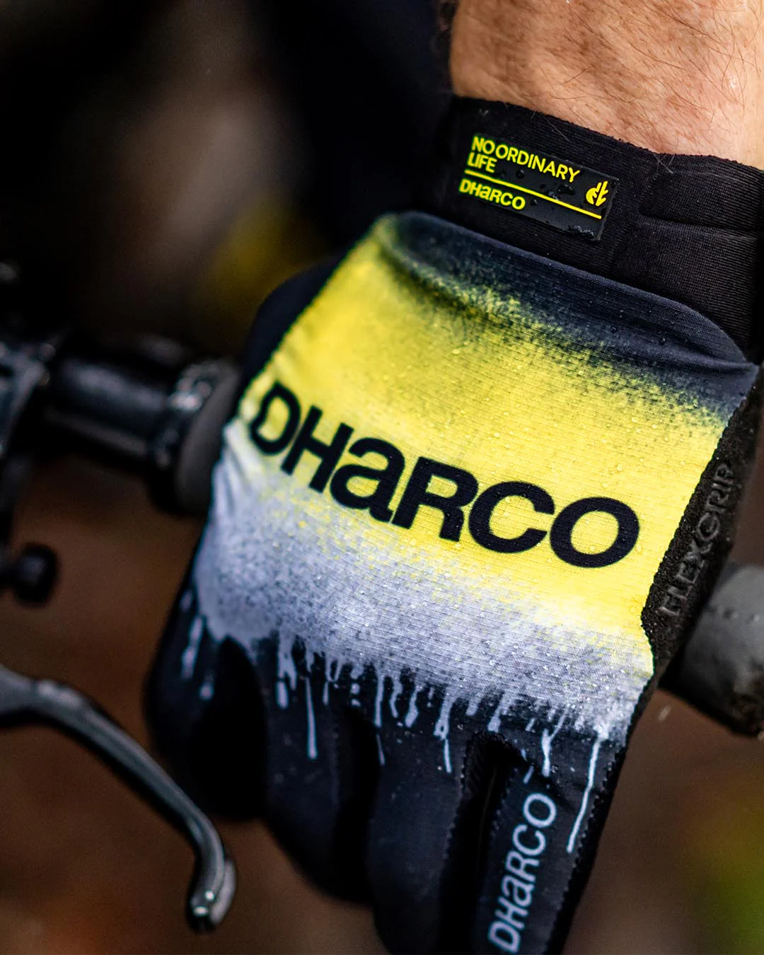 DHARCO RACE ACID RAIN-handsker Sort/gul
