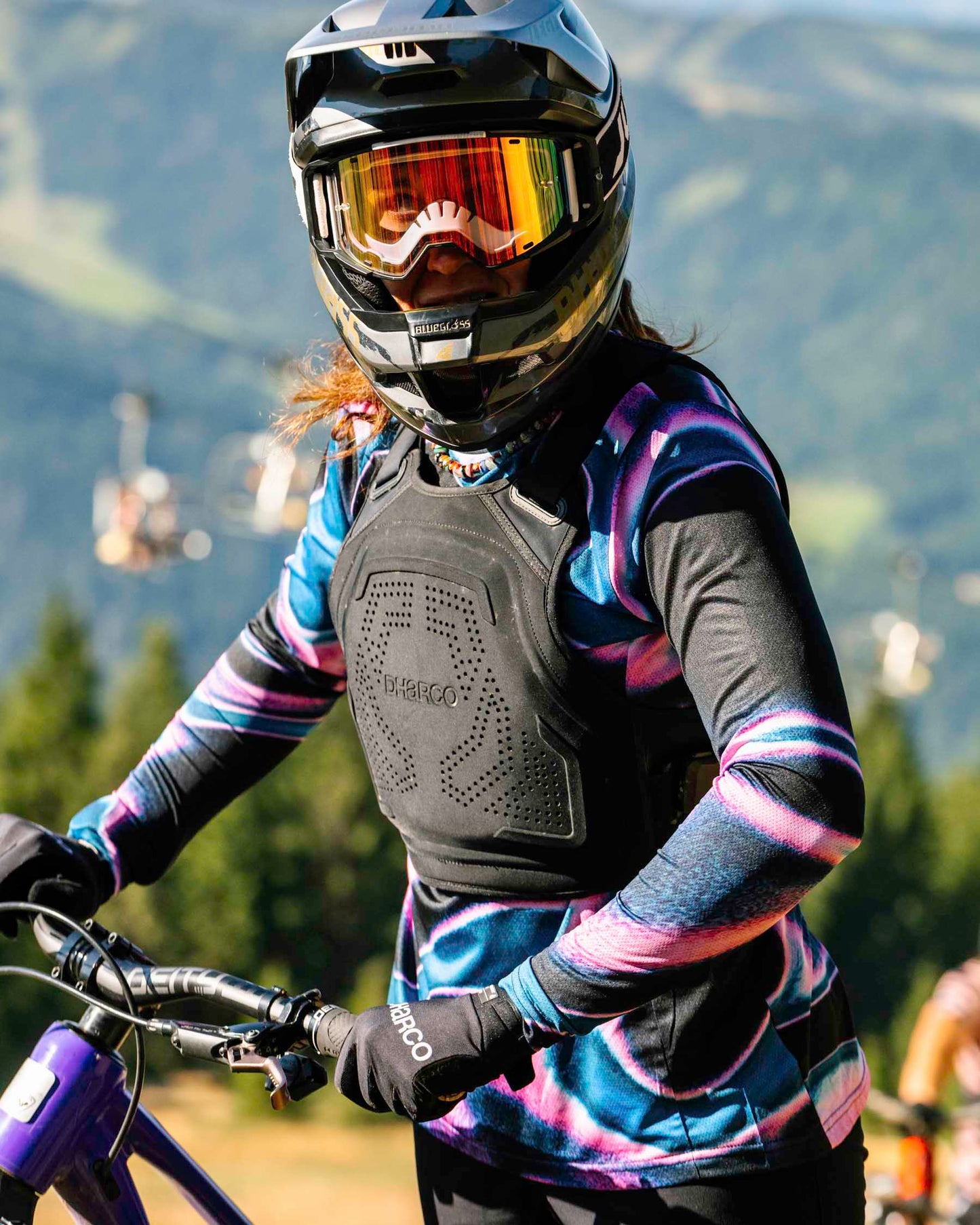 DHARCO RACE AURORA langærmet trøje til kvinder Sort/Pink