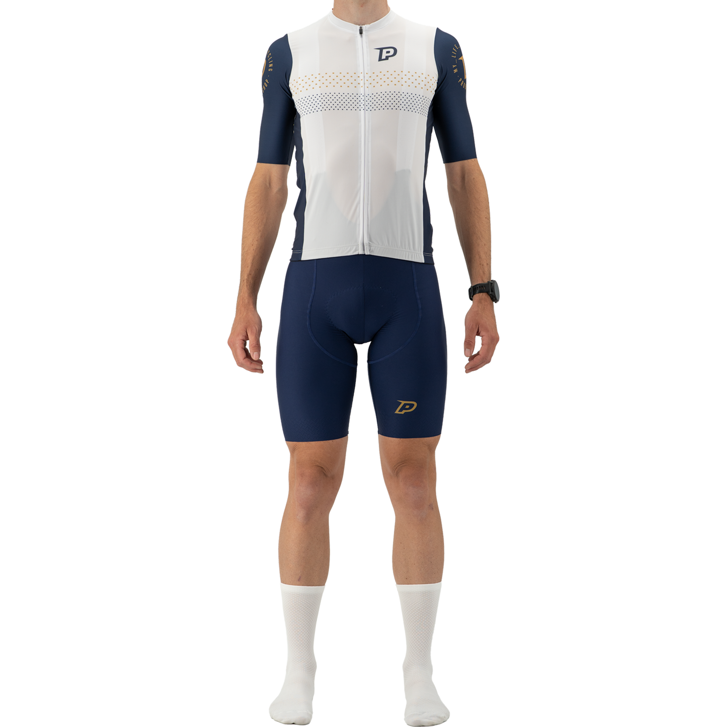 PROBIKESHOP Kortærmet Jersey Navy/Hvid