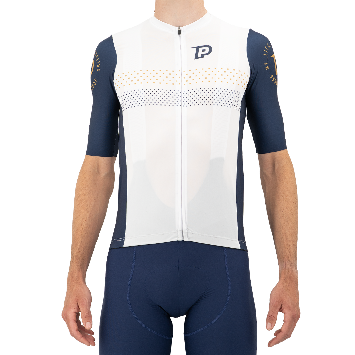 PROBIKESHOP Kortærmet Jersey Navy/Hvid