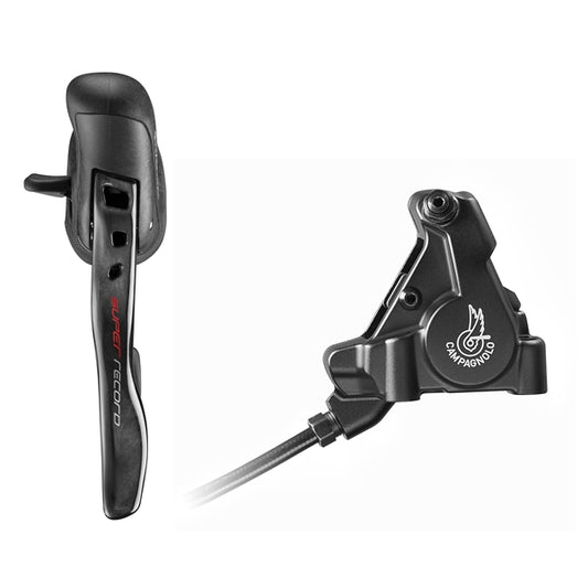 Venstre håndtag og forreste kaliber 140 mm CAMPAGNOLO SUPER RECORD FLAT MOUNT 2021