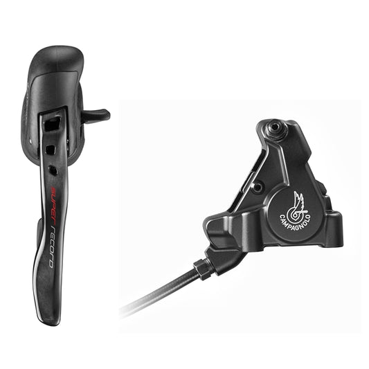 CAMPAGNOLO SUPER RECORD 140 mm Flat Mount Discless Straight Lever og bageste caliper