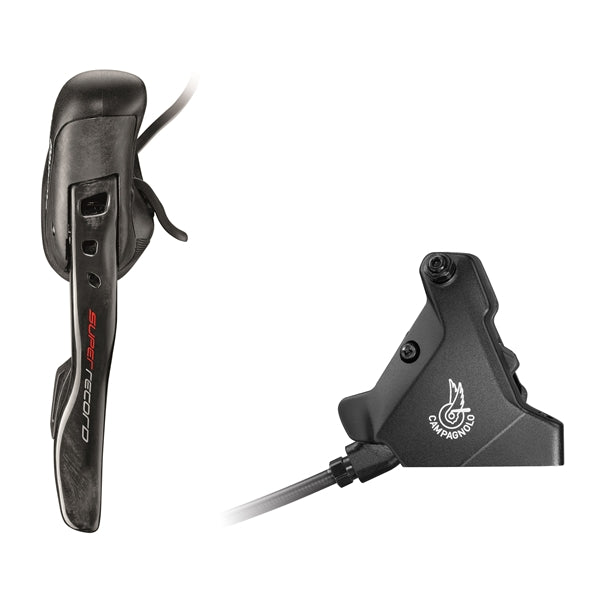 160 mm CAMPAGNOLO SUPER RECORD EPS Flat Mount Discless Straight Lever og bageste caliper