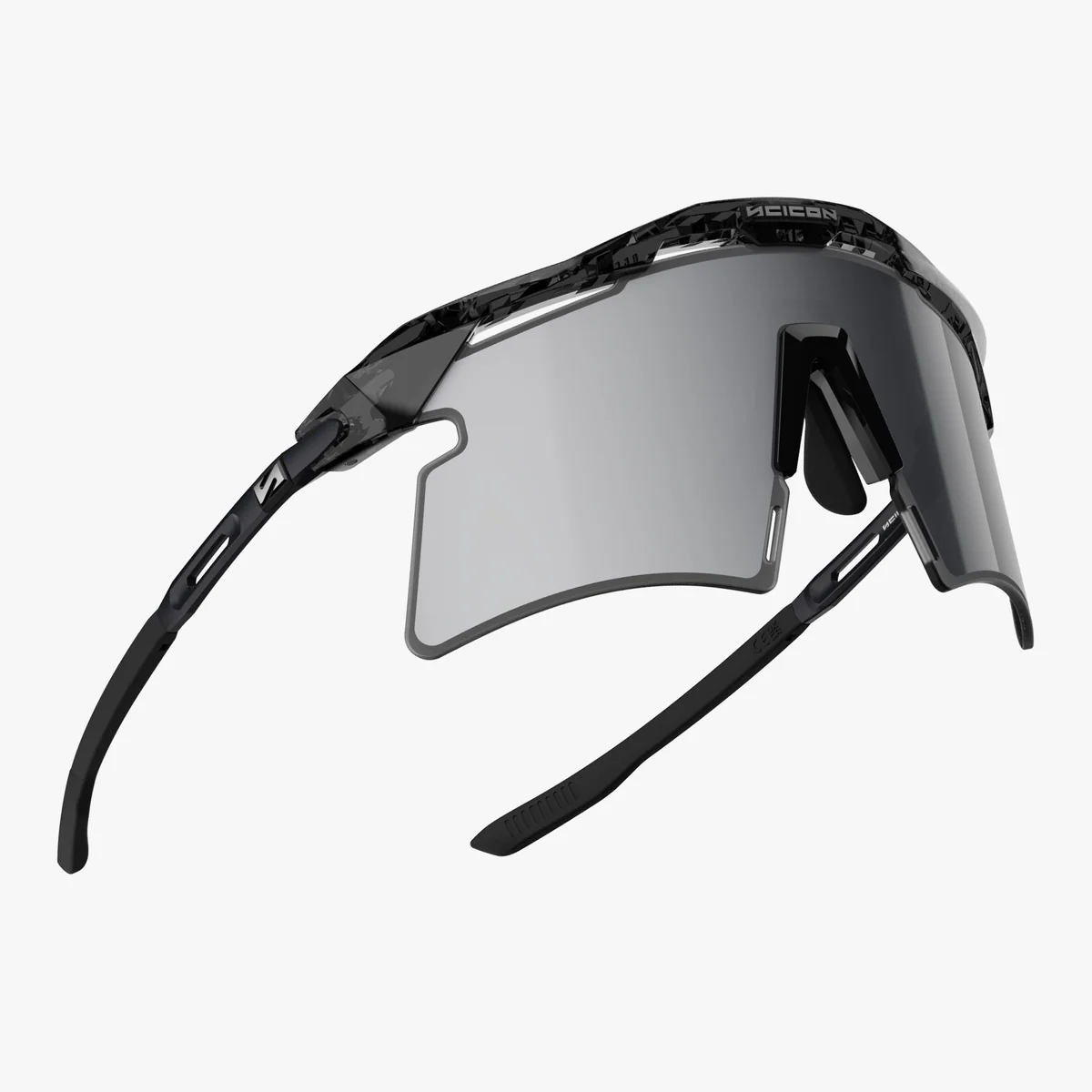 SCICON AEROSHADE 2.0 TITANIUM Briller Sort Crystal Gloss Multimirror Silver + Pink Lens